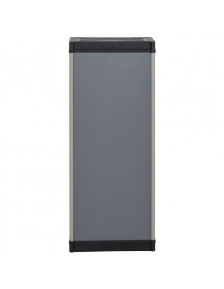 Armadietto da Giardino con 1 Ripiano Grigio e Nero 35x40x85 cm