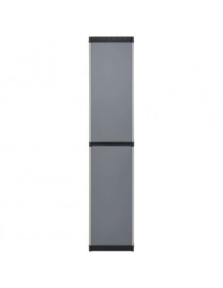 Armadietto da Giardino con 3 Ripiani Grigio e Nero 34x40x168 cm