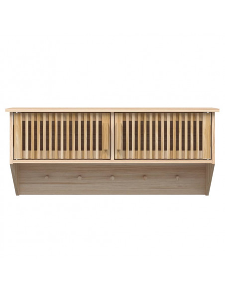 Armadietto da Parete con Ganci 80x24x35,5cm Legno Multistrato
