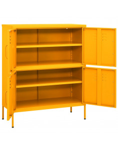 Armadietto Giallo Senape 80x35x101,5 cm in Acciaio