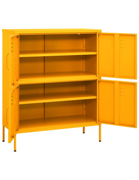 Armadietto Giallo Senape 80x35x101,5 cm in Acciaio