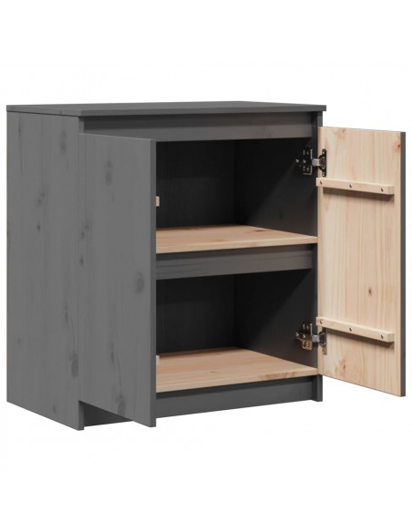 Armadietto Grigio 60x36x65 cm in Legno Massello di Pino