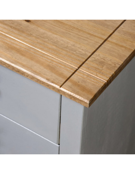 Armadietto Grigio 80x40x73 cm in Legno di Pino Modello Panama