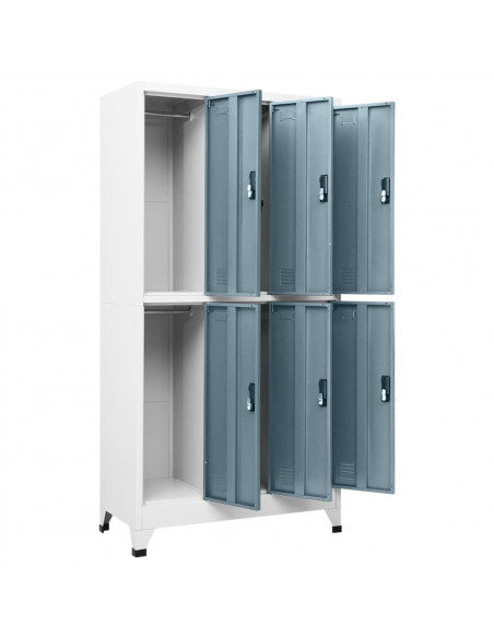 Armadietto Grigio Chiaro e Scuro 90x45x180 cm in Acciaio