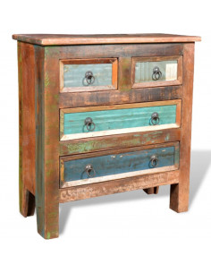 Armadietto in Legno di Recupero con 4 Cassetti