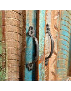 Armadietto in Legno di recupero solido per Bagno con Specchio