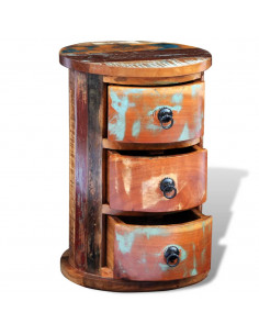 Armadietto in Legno Massello di Recupero con 3 Cassetti