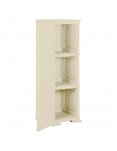 Armadietto in Plastica 40x43x125 cm Effetto Legno Bianco Angora