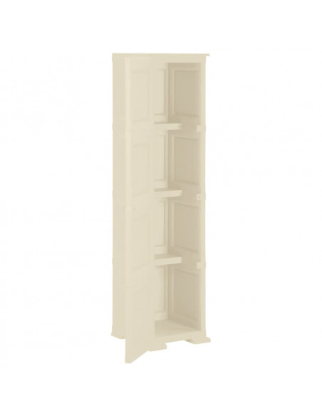 Armadietto in Plastica 40x43x164 cm Effetto Legno Bianco Angora