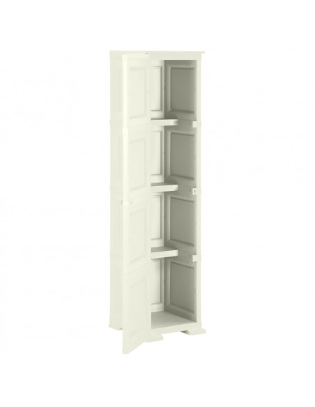 Armadietto in Plastica 40x43x164 cm Effetto Legno Vaniglia