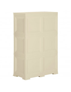 Armadietto in Plastica 79x43x125 cm Effetto Legno Bianco Angora