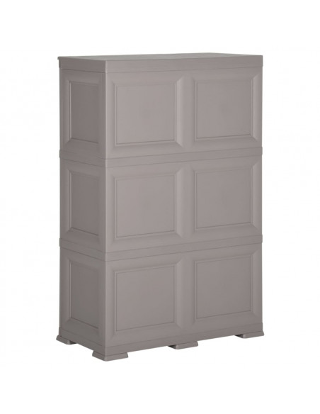 Armadietto in Plastica 79x43x125 cm Effetto Legno Grigio