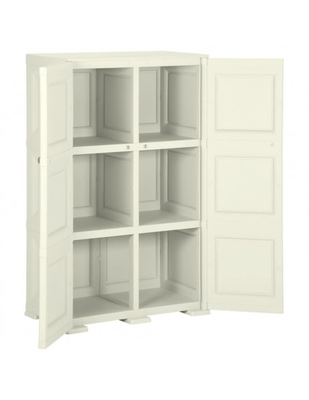 Armadietto in Plastica 79x43x125 cm Effetto Legno Vaniglia