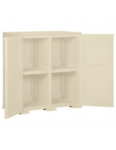 Armadietto in Plastica 79x43x85,5cm Effetto Legno Bianco Angora