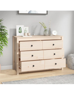 Armadietto Miele 100x40x72 cm in Legno Massello di Pino