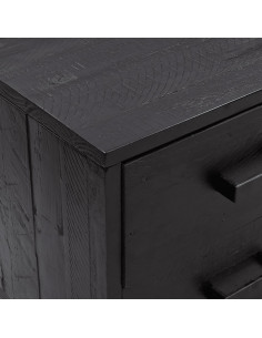 Armadietto Nero 110x30x45 cm in Legno Massello Pino