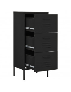 Armadietto Nero 42,5x35x101,5 cm in Acciaio