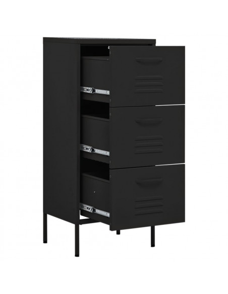Armadietto Nero 42,5x35x101,5 cm in Acciaio