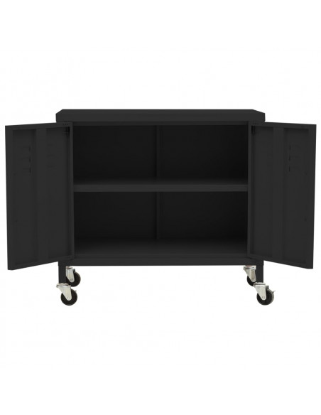Armadietto Nero 60x35x56 cm in Acciaio
