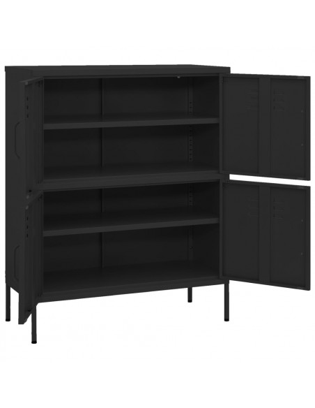 Armadietto Nero 80x35x101,5 cm in Acciaio