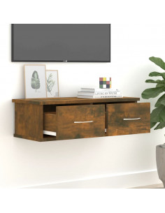 Armadietto Parete Rovere Fumo 60x26x18,5cm Legno Ingegnerizzato