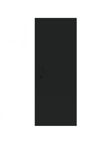 Armadietto Pensile a Muro Nero 34,5x34x90 cm Legno Multistrato