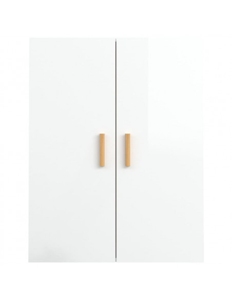 Armadietto Pensile a Parete Bianco Lucido 69,5x34x90 cm