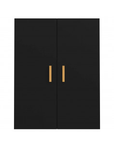 Armadietto Pensile a Parete Nero 69,5x34x90 cm