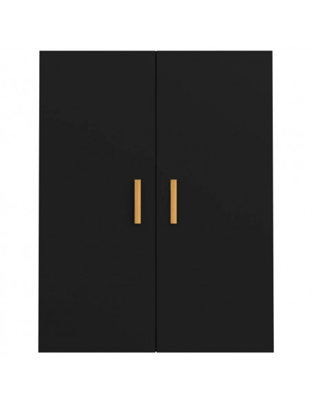 Armadietto Pensile a Parete Nero 69,5x34x90 cm