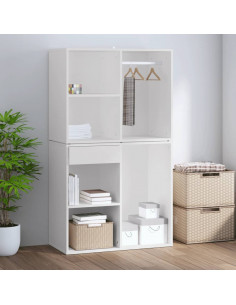 Armadietto per Cosmetici Bianco 80x40x65 cm Legno Multistrato