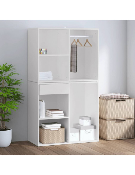 Armadietto per Cosmetici Bianco 80x40x65 cm Legno Multistrato