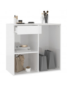 Armadietto per Cosmetici Bianco Lucido 80x40x75 cm in Legno