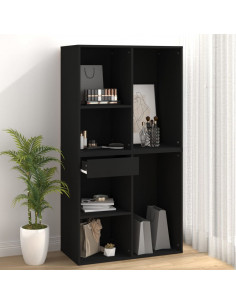 Armadietto per Cosmetici Nero 80x40x75 cm in Legno Multistrato