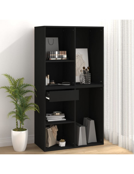 Armadietto per Cosmetici Nero 80x40x75 cm in Legno Multistrato