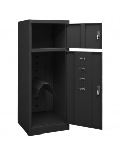 Armadietto per Sella Antracite 53x53x140 cm in Acciaio