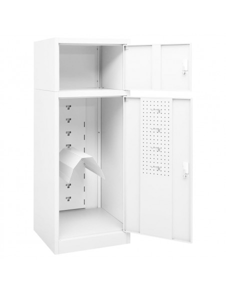Armadietto per Sella Bianco 53x53x140 cm in Acciaio
