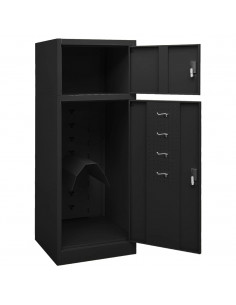 Armadietto per Sella Nero 53x53x140 cm in Acciaio