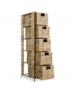 Armadietto Portaoggetti 5 Cesti 25,5x37x100 cm Giacinto d'Acqua