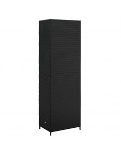 Armadietto Portaoggetti da Giardino Nero 59x40x180cm Polyrattan