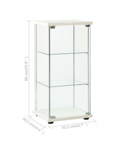 Armadietto Portaoggetti in Vetro Temperato Bianco