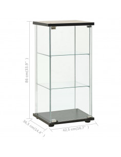 Armadietto Portaoggetti in Vetro Temperato Nero