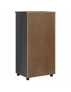 Armadietto Rotante con Cassetti MOSS Grigio Legno Massello Pino