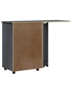 Armadietto Rotante con Scrivania MOSS Grigio Massello di Pino