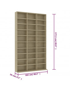 Armadietto TV Rovere Sonoma 102x16x177,5cm in Legno Multistrato