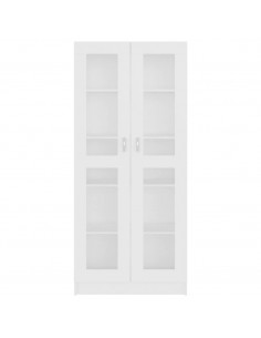 Armadietto Vetrina Bianco 82,5x30,5x185,5 cm Legno Multistrato