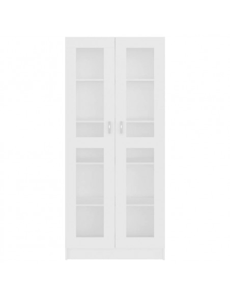 Armadietto Vetrina Bianco 82,5x30,5x185,5 cm Legno Multistrato
