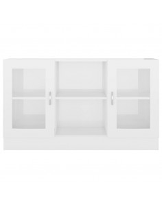 Armadietto Vetrina Bianco Lucido 120x30,5x70 cm Multistrato