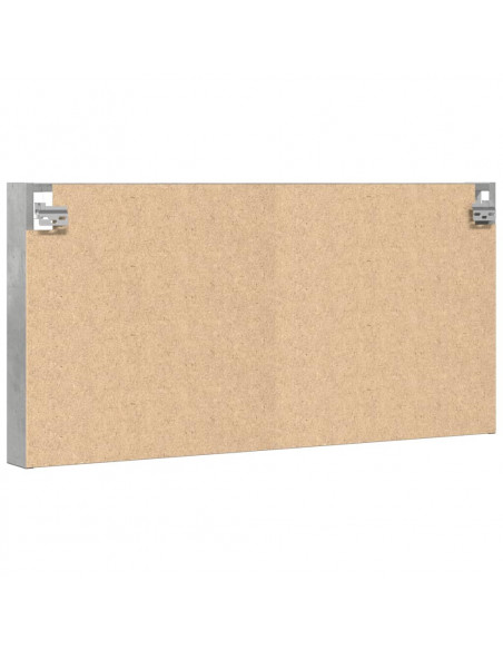 Armadietto Vetrina Grigio Cemento 100x8,5x50 cm Multistrato