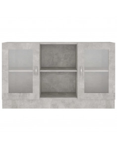 Armadietto Vetrina Grigio Cemento 120x30,5x70 cm Multistrato