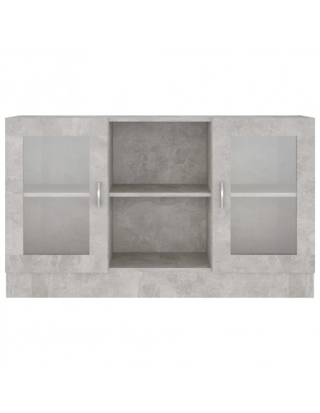 Armadietto Vetrina Grigio Cemento 120x30,5x70 cm Multistrato